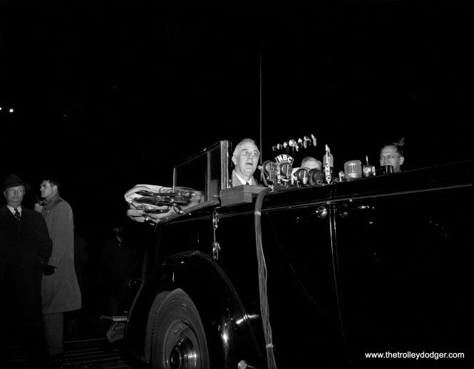President Franklin D. Roosevelt, shown here in Chicago in 1943, approved federal funding for Chicago's first subways.