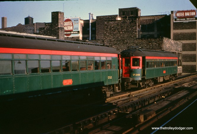 CNS&M 712 and 736 at Roosevelt Road in June 1962.