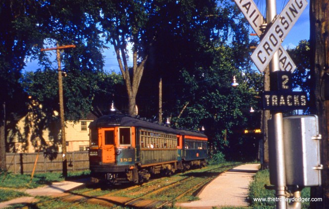 NSL 182 heads up a Shore Line train on July 15, 1955.