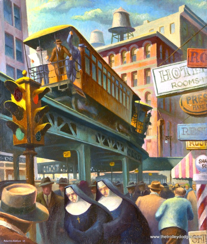 City Scene with Nuns (1947) by Robert W. Addison, in the collection of the Art Institute of Chicago.
