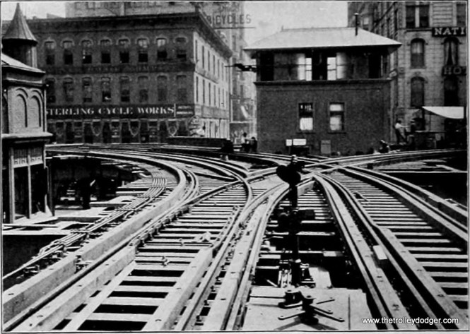 Figuring out which Loop tower this is took a bit of doing, but the Sterling Cycle Works was located on Wabash Avenue in 1897, making this Tower 12 at Wabash and Van Buren, looking east.