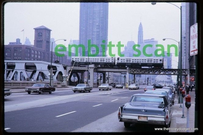 6000s cross the Chicago River in 1968. We are looking east.