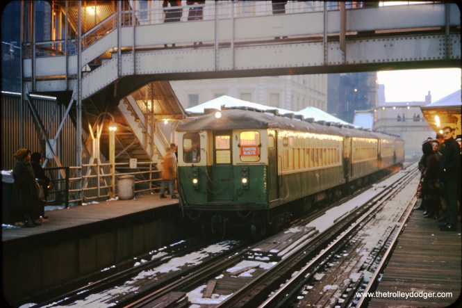 CTA 4000s at Clark and Lake in January 1970.