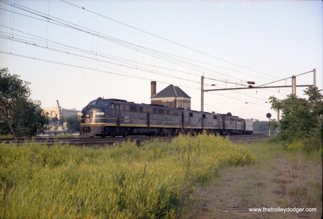Seaboard Coast Line Florida train (probably Silver Star) at Virginia Avenue Tower, Washington DC
