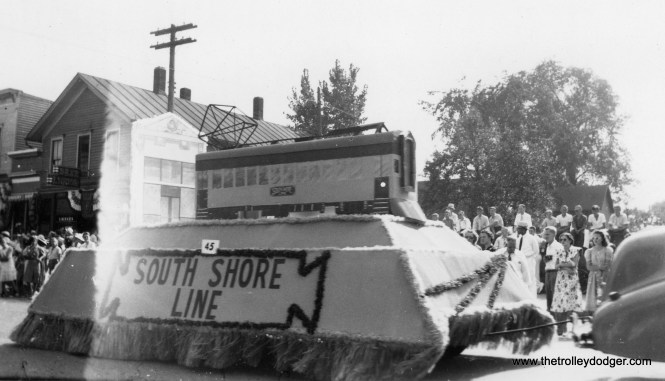 A South Shore Line float in a Michigan City parade.