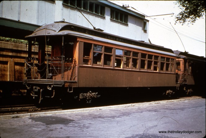 CTA 3146 at Marion Street in Oak Park, running on the (then) ground-level portion of the Lake Street "L". Don's Rail Photos: "3146 was built by St. Louis Car in 1901 as LSERR 146. It was renumbered 3146 in 1913 and became CRT 3146 in 1923."