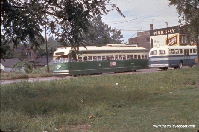 CTA PCC 7235 at Western and 41st on August 14, 1955. (William C. Hoffman Photo, William Shapotkin Collection)