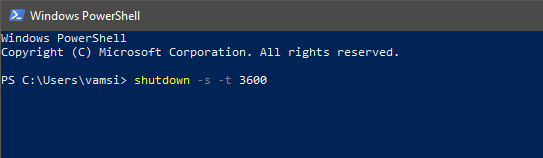 Schedule shutdown - execute shutdown timer command
