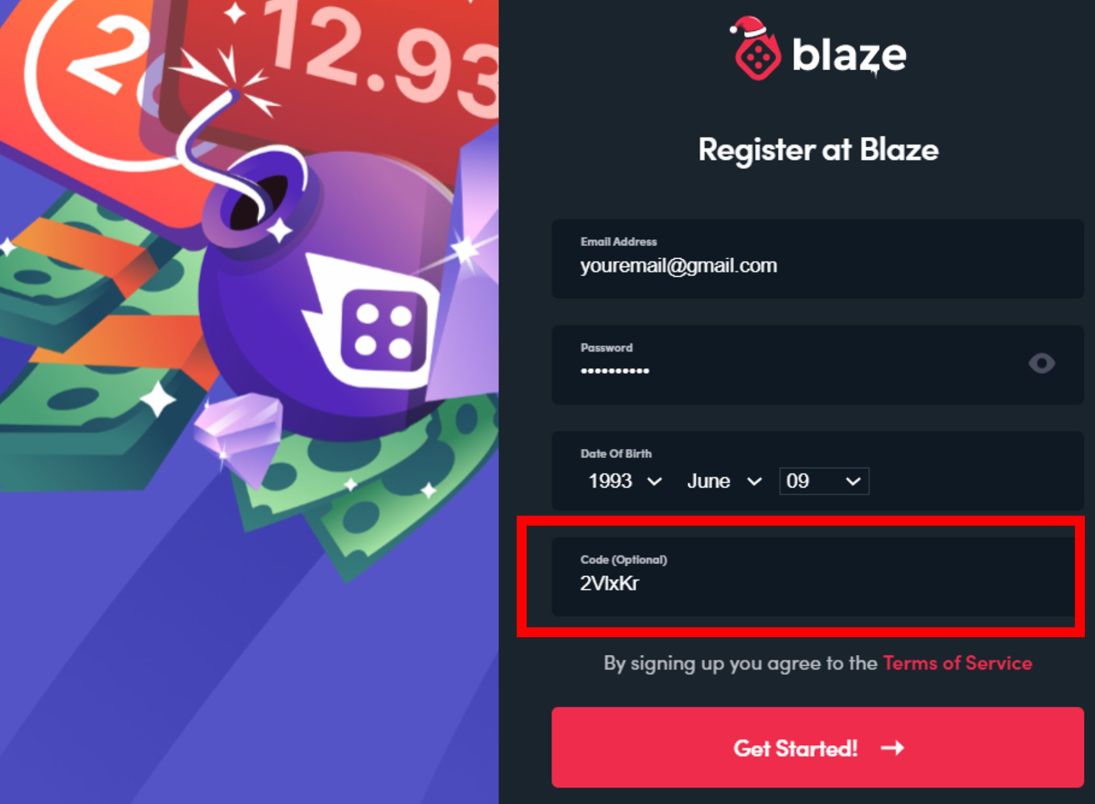 blaze promo code signup