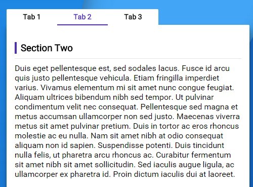 Material Style Tabs Component With JavaScript and CSS