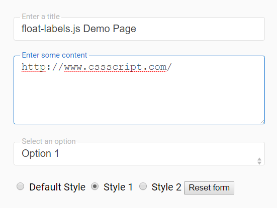 Pure JavaScript Float Label Pattern For Form Fields – float-labels.js