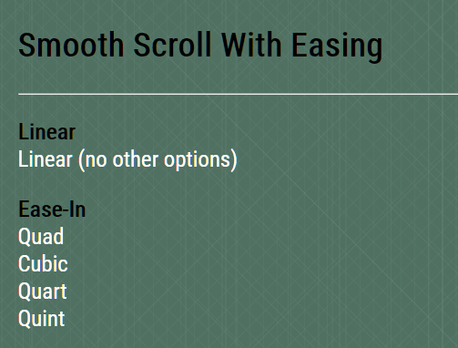 Smooth Scroll With Easing Functions – smooth-scroll