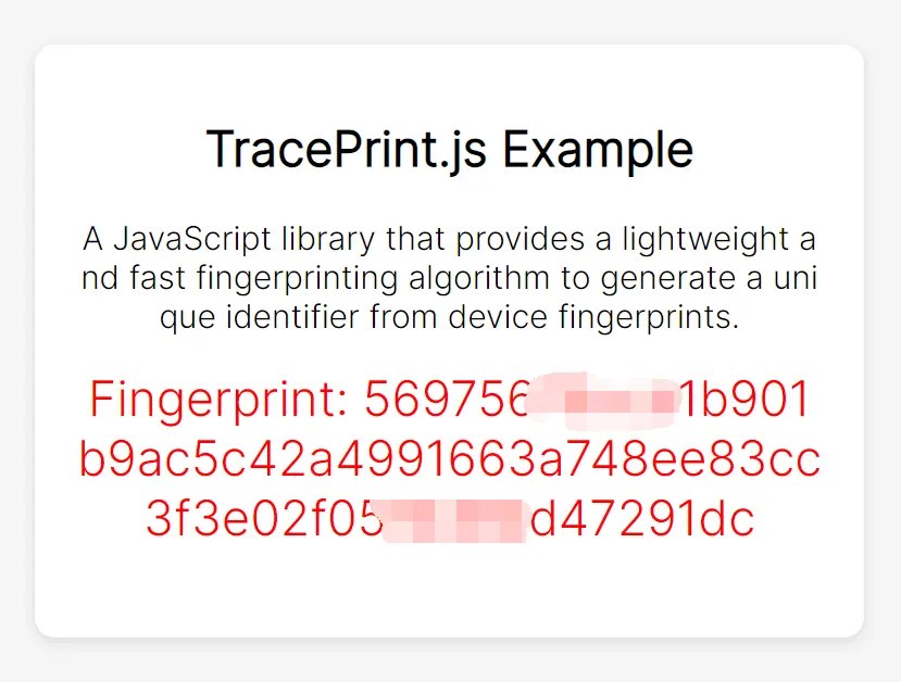 Generate Unique Identifiers From Device Fingerprints – TracePrint.js