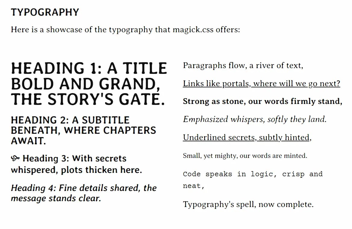 Minimal Classless CSS Framework To Build Elegant Webpages – Magick.css