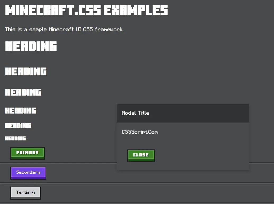 Build Blocky Pixelated Web Designs With Minecraft.css