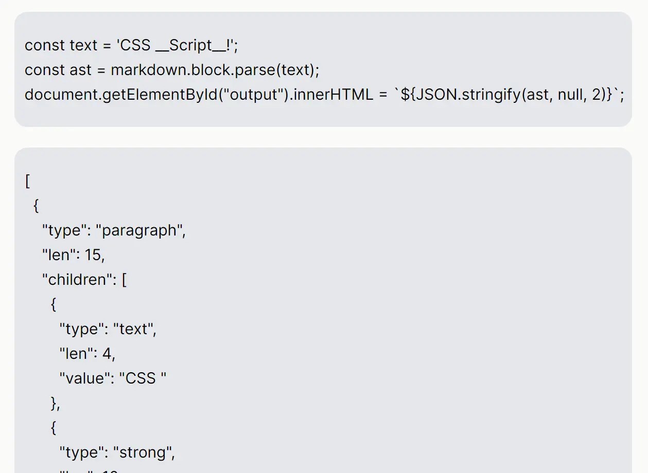 Parse Markdown, HTML, and CSS with very-small-parser Library