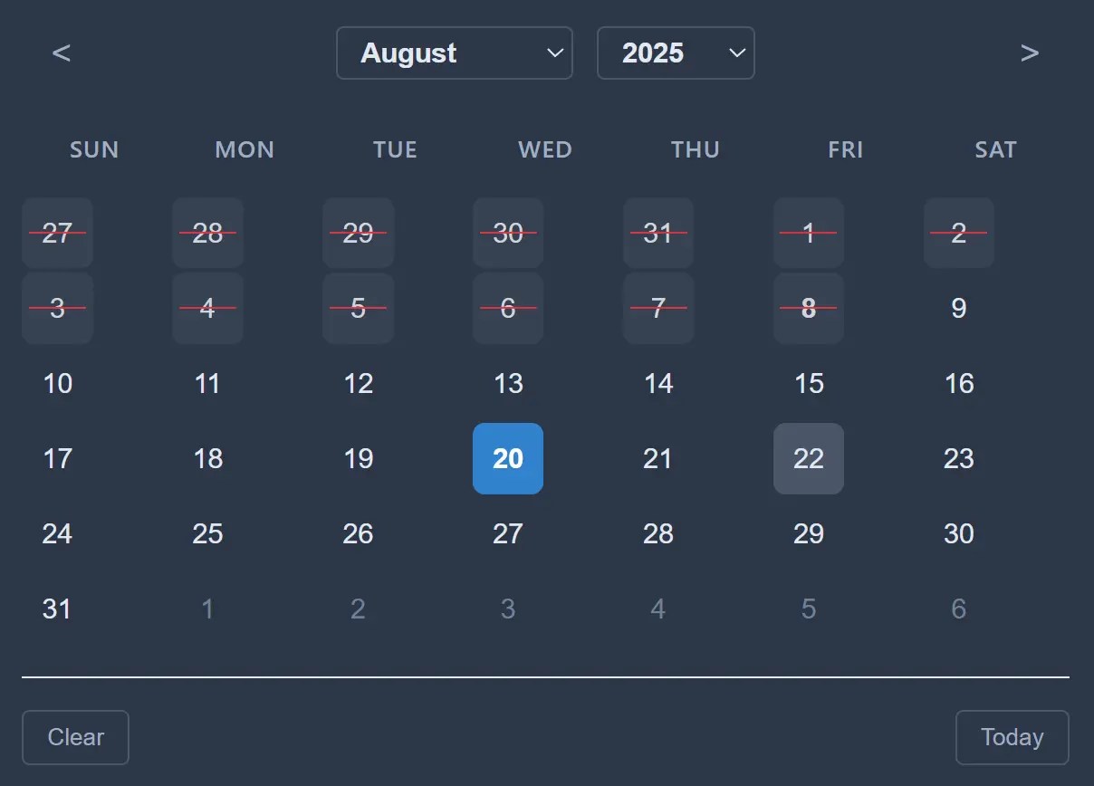Powerful, Customizable JavaScript Date Picker – Datelite