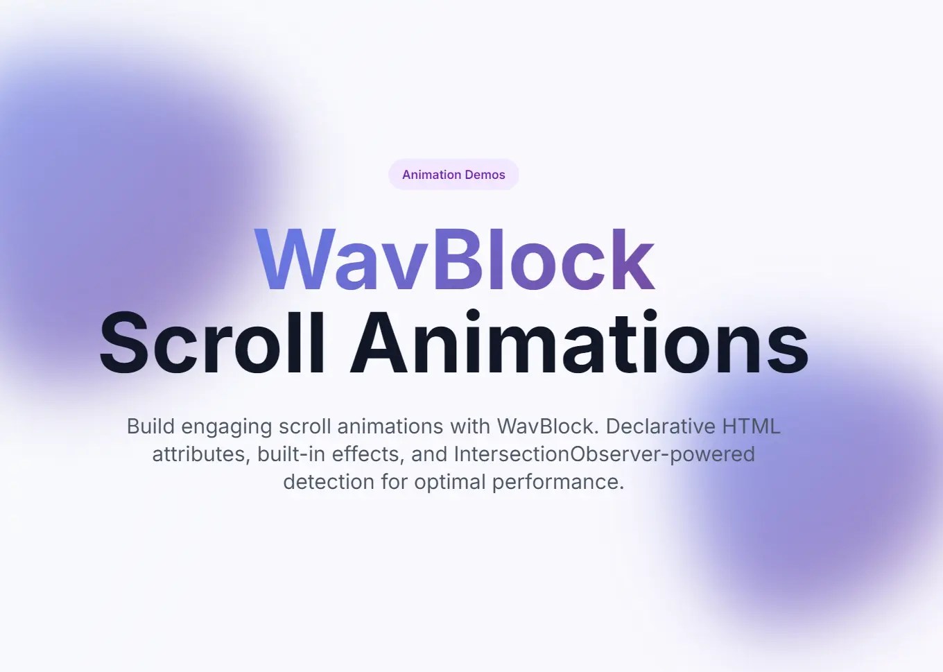 Performance-First Scroll Animation Library – WavBlock
