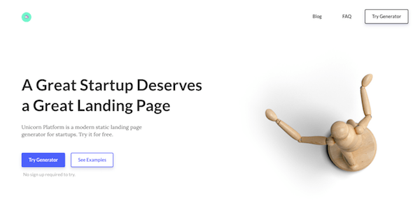 landing page for startups