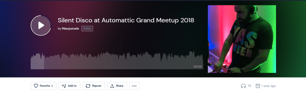 Mixcloud track sharing options