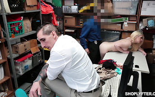 Miserable guy watches pervy security guy fucking his hot GF Joseline Kelly