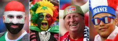 Supporters de football aux couleurs de leur pays
