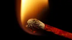 Une flamme s'élève d'une allumette