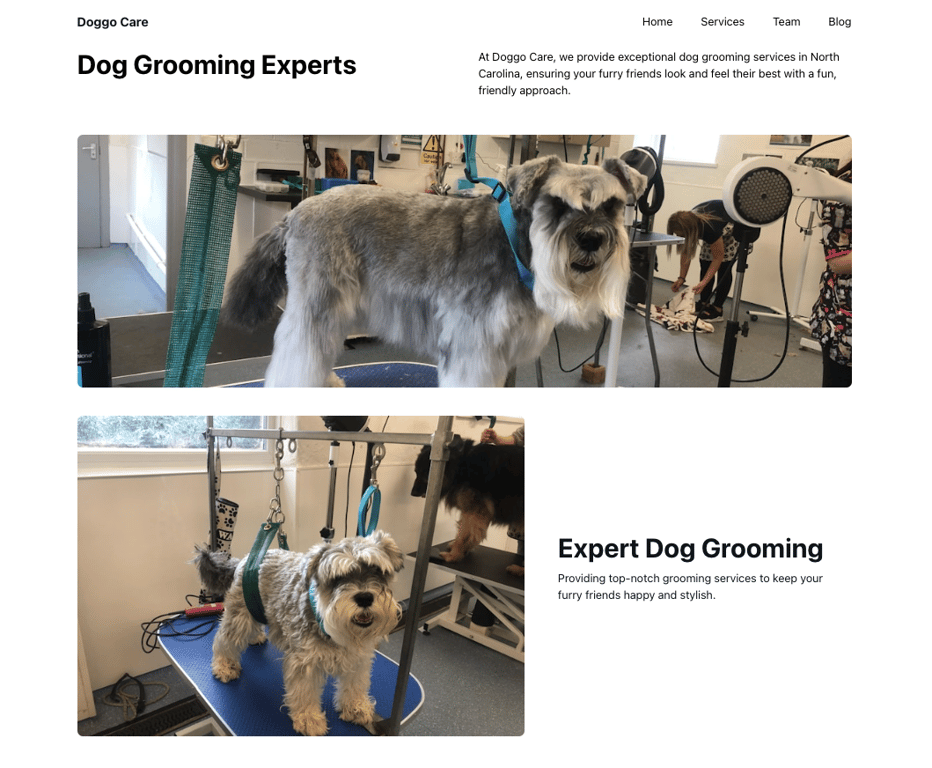 A website example built using Hostinger's AI Website Builder for WordPress