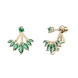 Suplight エメラルド ピアス ゴールド レディース 人気 18金 誕生石 2way バックキャッチ 結婚式 アクセサリー