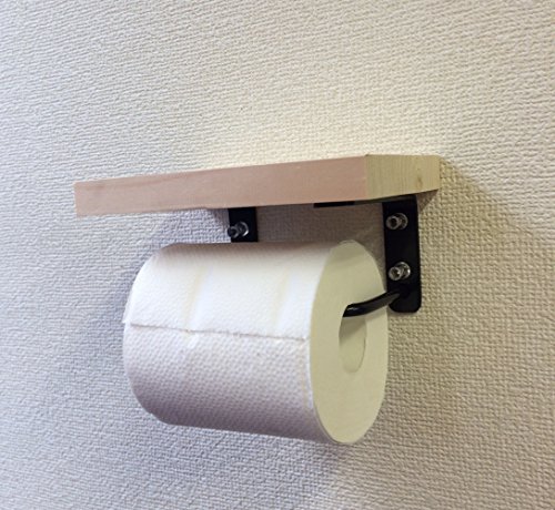 ペーパーホルダ・シングル アイアン×天然ヒノキ台 取り付け簡単!シンプルでオシャレ!DIYでインテリアを楽しめますSPRING SALE期間限定価格