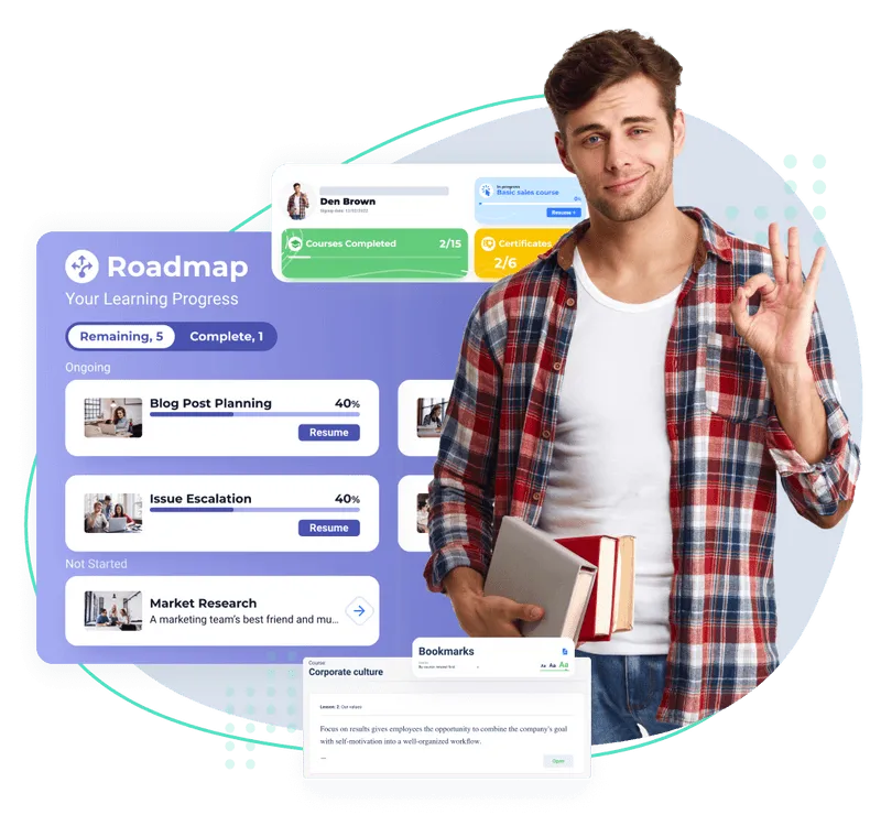 Employee LMS Engagement Software A learner and their learning roadmap