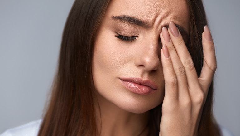 Woman with negative thoughts