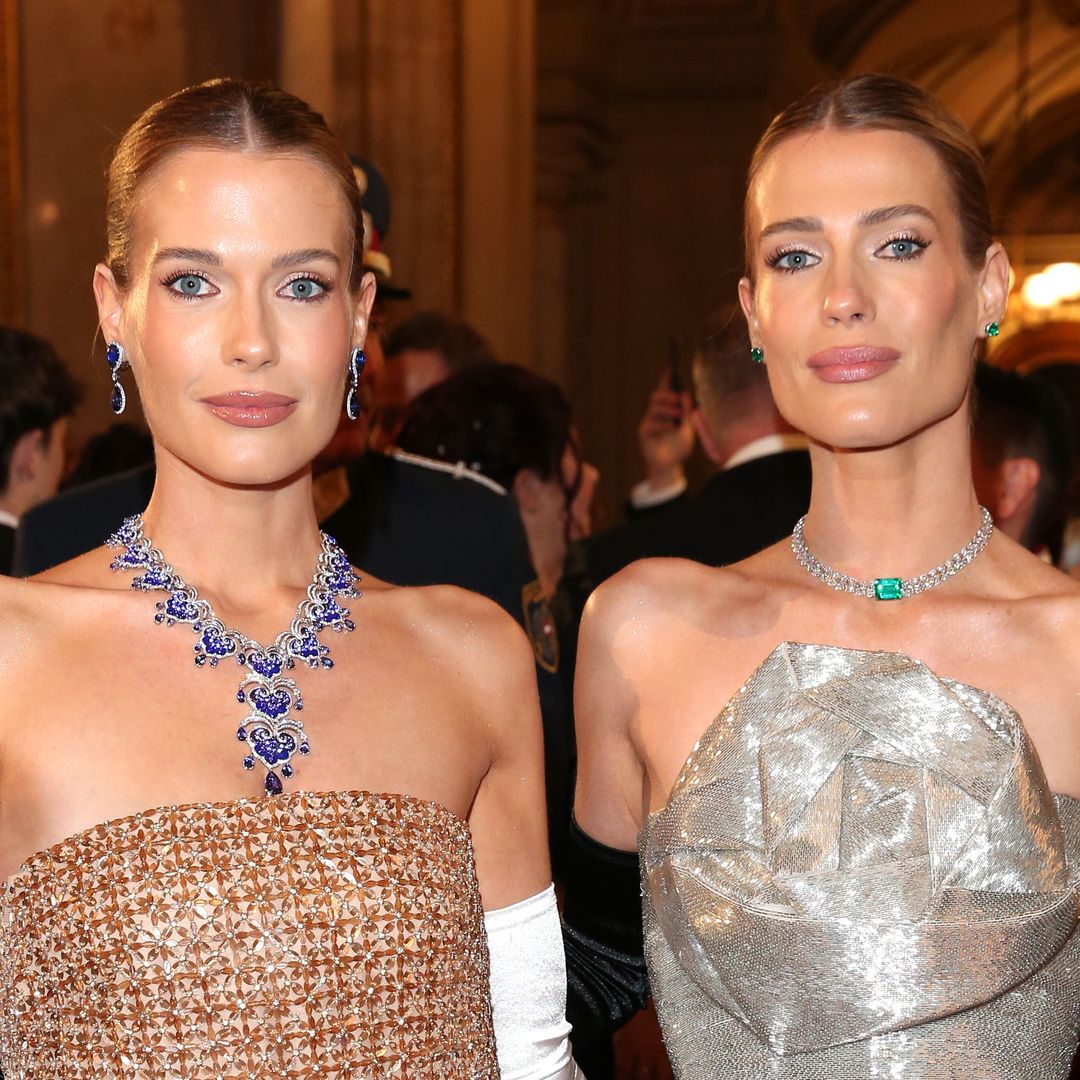 Lady Eliza and Amelia Spencer turn up the glamour in matching glittering gowns for the opera