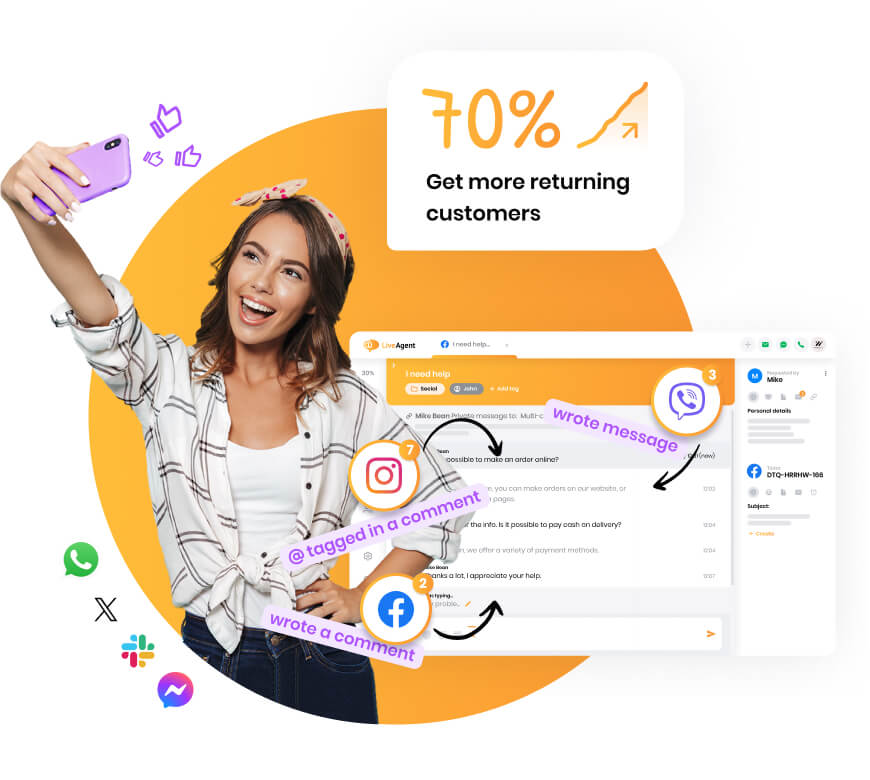 Tích hợp hỗ trợ khách hàng mạng xã hội LiveAgent