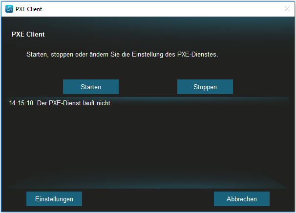 Starten Sie den PXE-Dienst