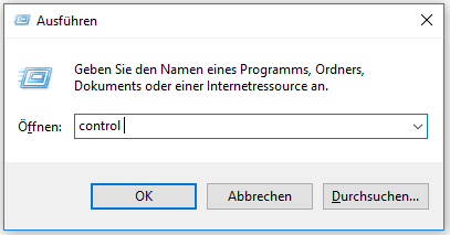 Öffnen der Systemsteuerung in Windows 10-3