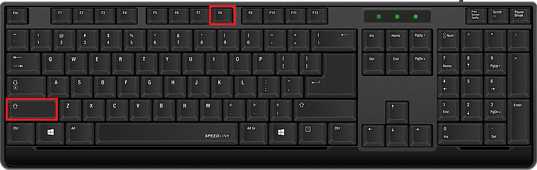 press Shift + F8 keys