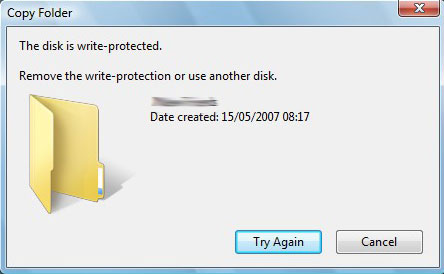 the disk is write-protected