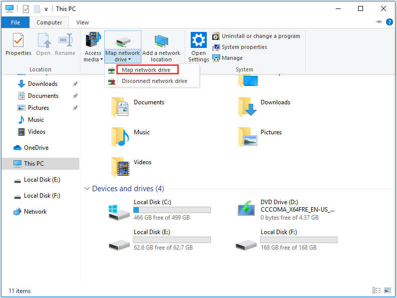choose Map network drive