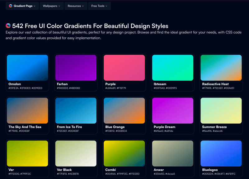 GradientPage - Programmatic SEO for colors