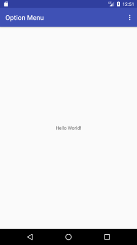 android option menu example 1