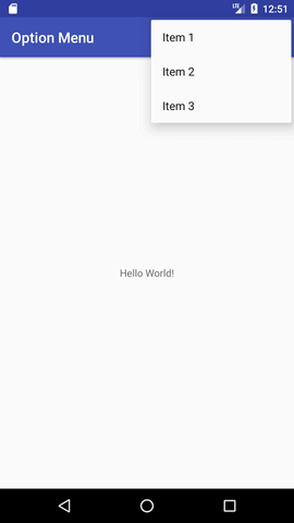 android option menu example 2