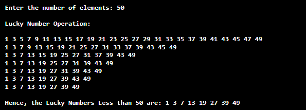 Lucky Number in Java