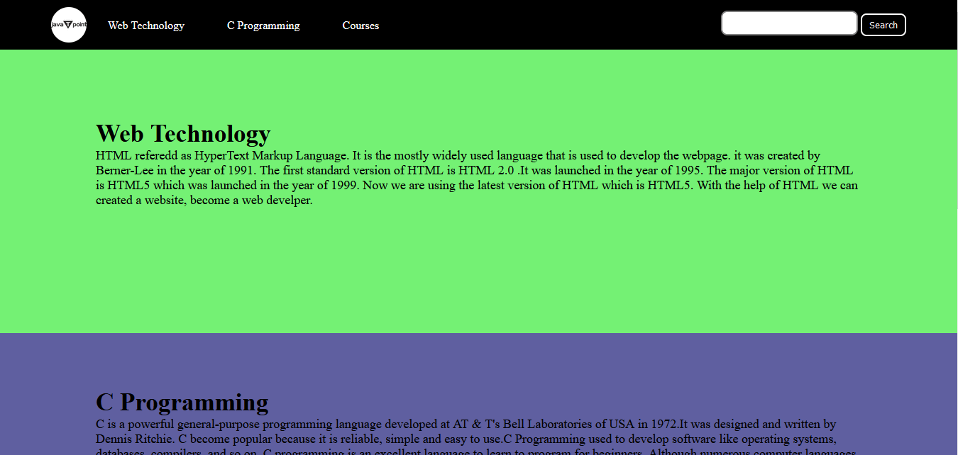 HTML Code for Website