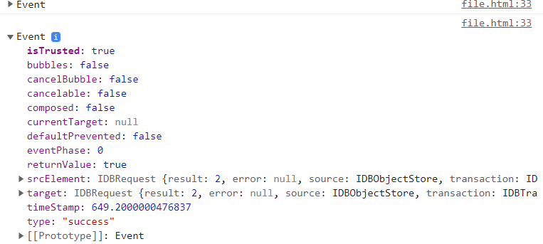 Insert data into javascript indexedDB