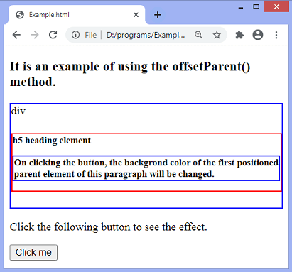 jQuery offsetParent() method