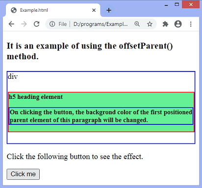 jQuery offsetParent() method
