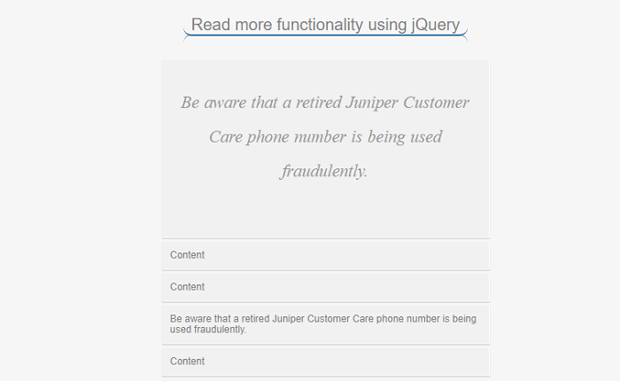 Read more functionality using jQuery