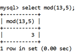 MySQL Math MOD() Function
