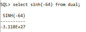 Oracle Math SINH() Function
